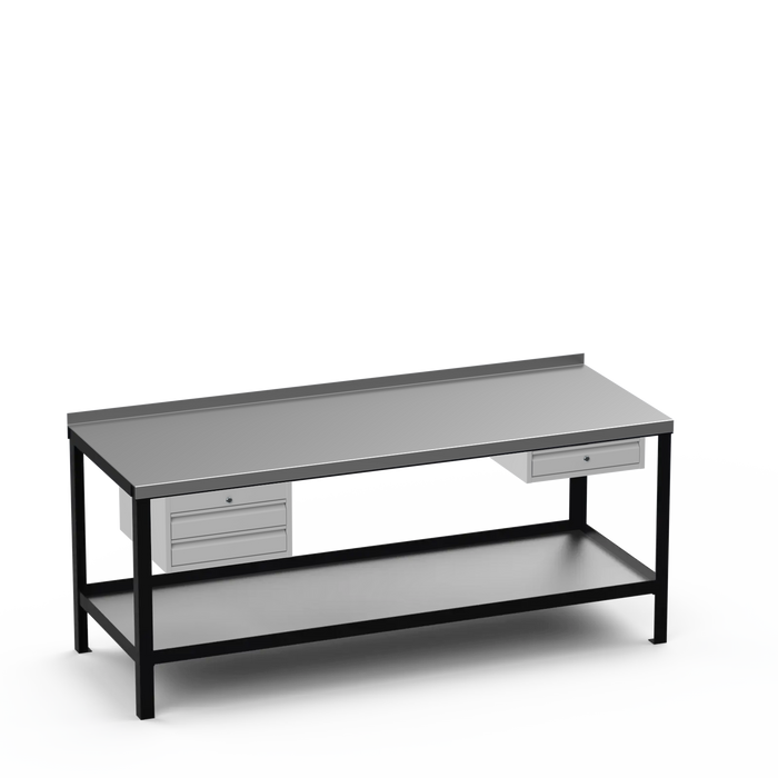 Steel Top Heavy Duty Workbench | 2 Drawer & Single Drawer Storage