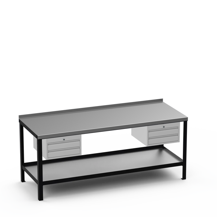 Steel Top Heavy Duty Workbench | 2 Drawer & 2 Drawer Storage
