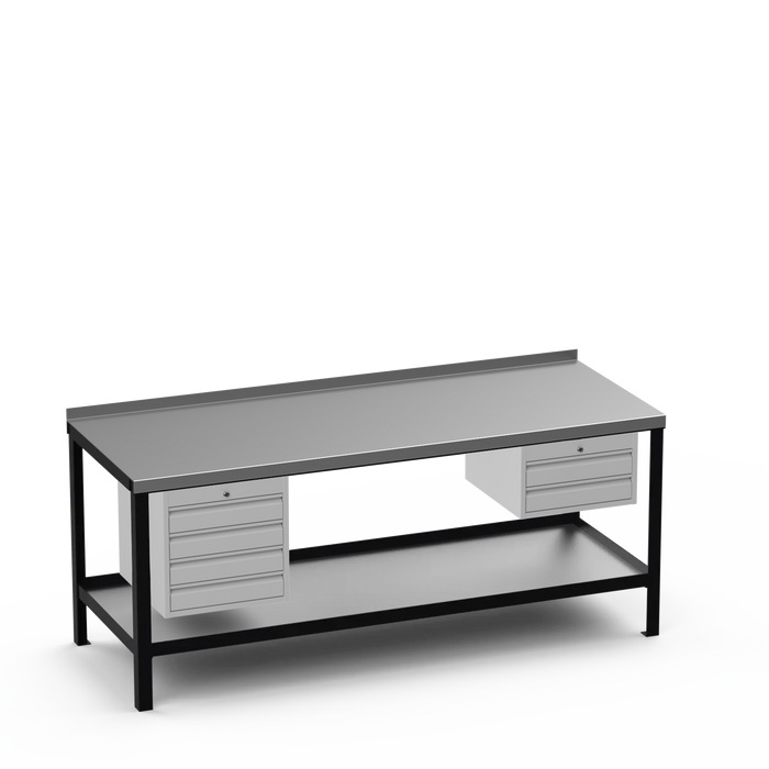Steel Top Heavy Duty Workbench | 4 Drawer & 2 Drawer Storage