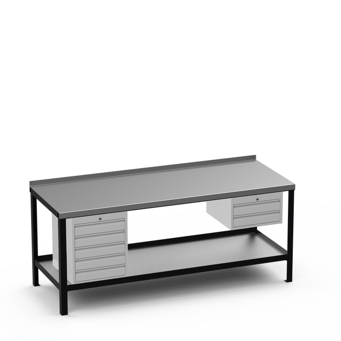 Steel Top Heavy Duty Workbench | 5 Drawer & 2 Drawer Storage