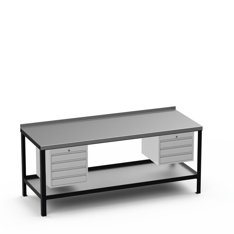 Steel Top Heavy Duty Workbench | 4 Drawer & 3 Drawer Storage