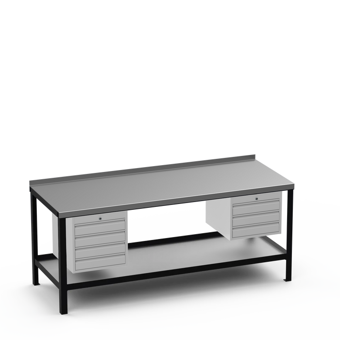 Steel Top Heavy Duty Workbench | 4 Drawer & 3 Drawer Storage