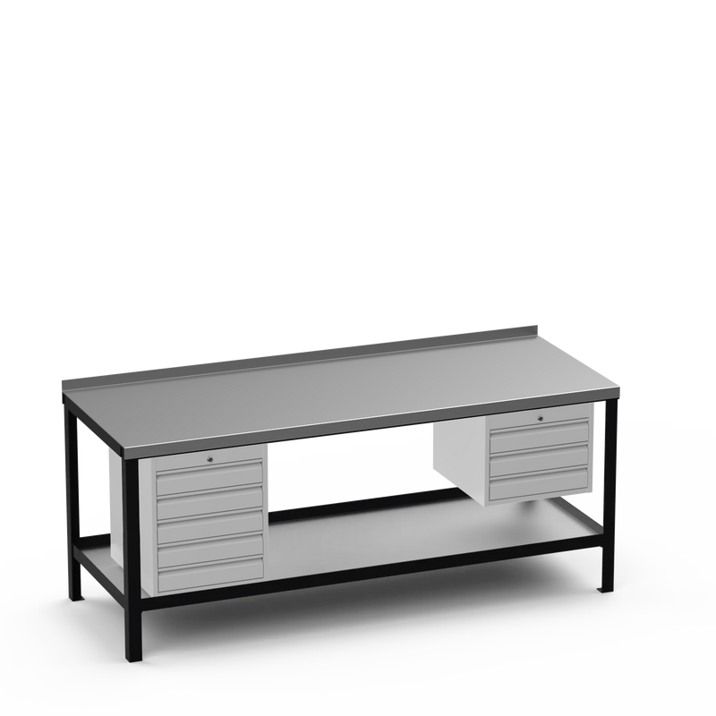 Steel Top Heavy Duty Workbench | 5 Drawer & 3 Drawer Storage