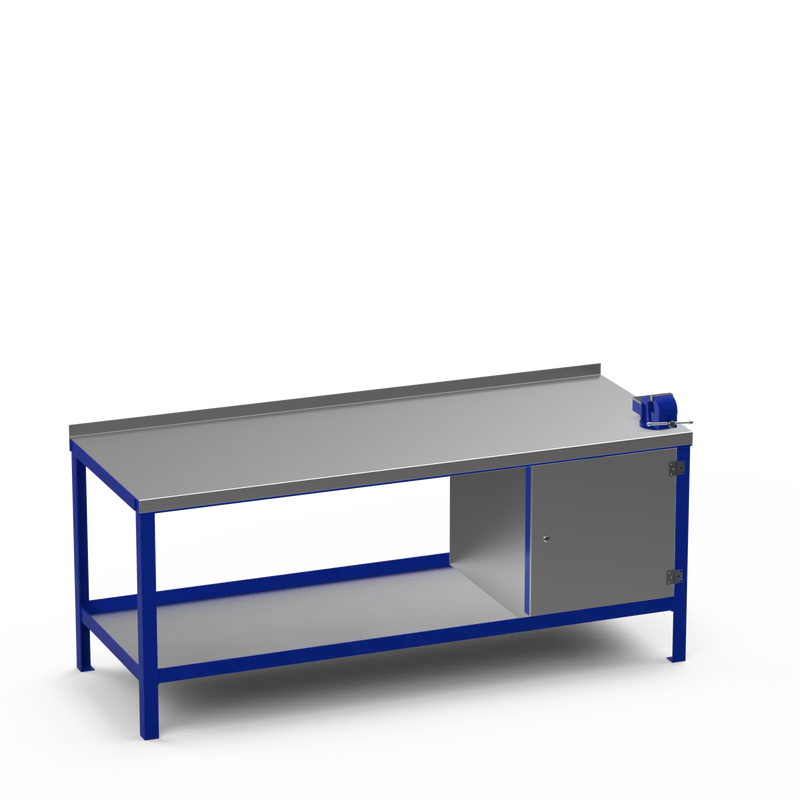 Steel Top Heavy Duty Workbench | Cupboard & 4 Inch Bench Vice