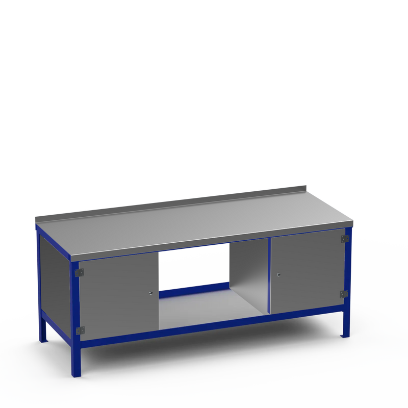 Steel Top Heavy Duty Workbench | Enclosed Cupboard & Storage