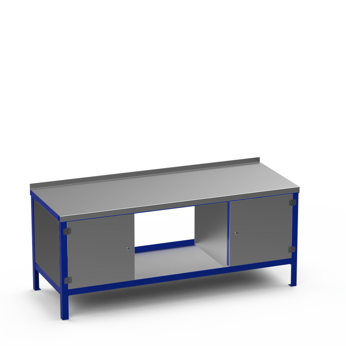 Steel Top Heavy Duty Workbench | Enclosed Cupboard & Enclosed Cupboard Storage