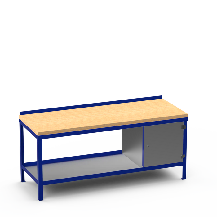 Wood Top Heavy Duty Workbench | Enclosed Cupboard Storage