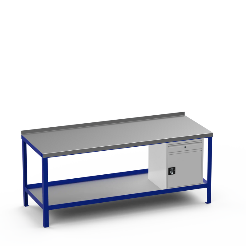 Steel Top Heavy Duty Workbench | Cupboard w/ Drawer Storage