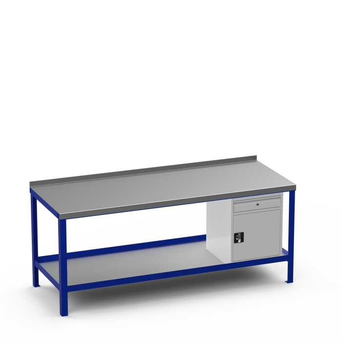 Steel Top Heavy Duty Workbench | Cupboard w/ Drawer Storage