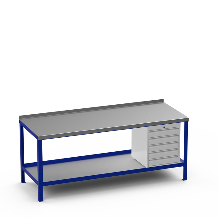 Steel Top Heavy Duty Workbench | 5 Drawer Storage
