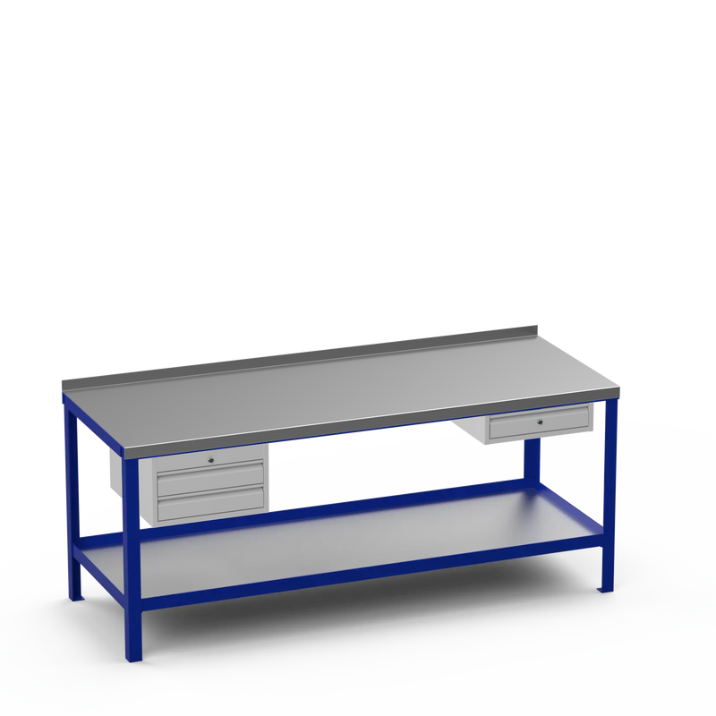 Steel Top Heavy Duty Workbench | 2 Drawer & Single Drawer Storage
