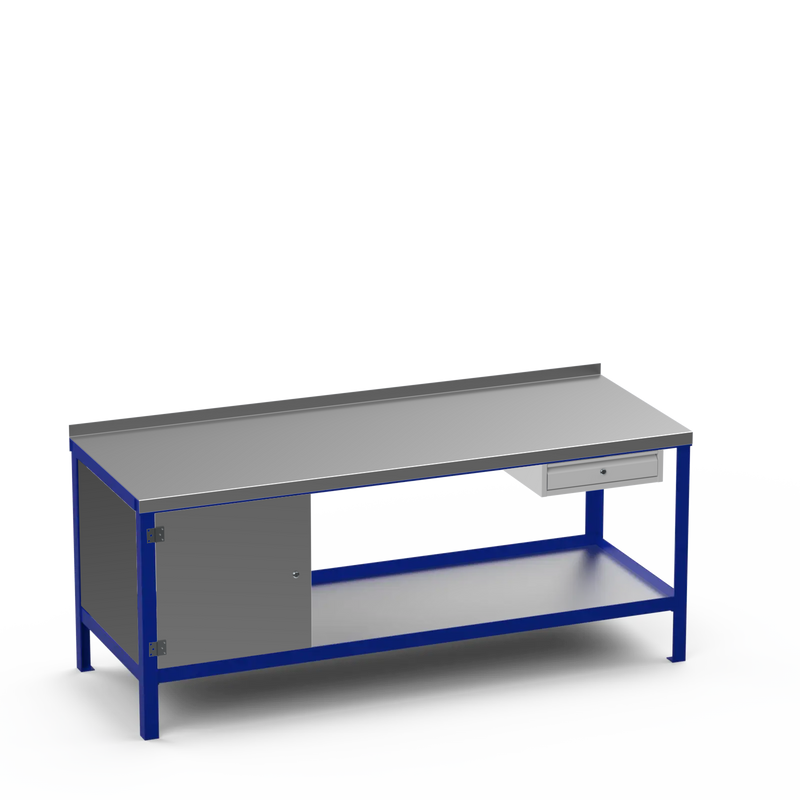 Steel Top Heavy Duty Workbench | Cupboard & Single Drawer Storage Unit