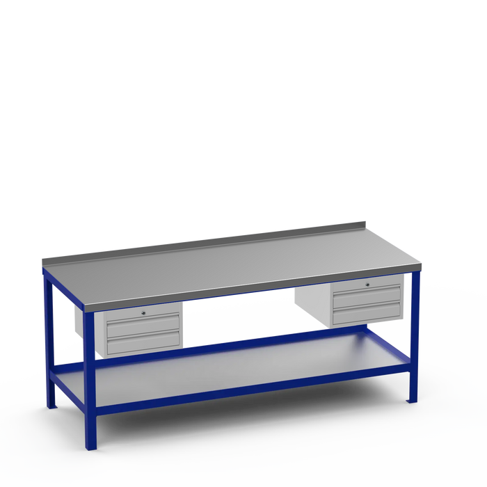 Steel Top Heavy Duty Workbench | 2 Drawer & 2 Drawer Storage