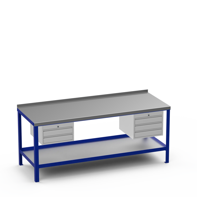 Steel Top Heavy Duty Workbench | 2 Drawer & 3 Drawer Storage