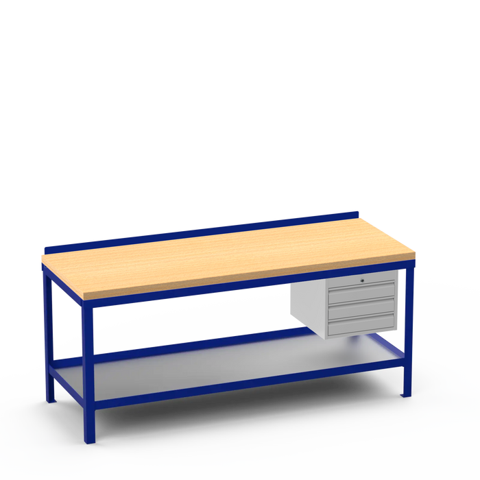 Wood Top Heavy Duty Workbench | 3 Drawer Storage