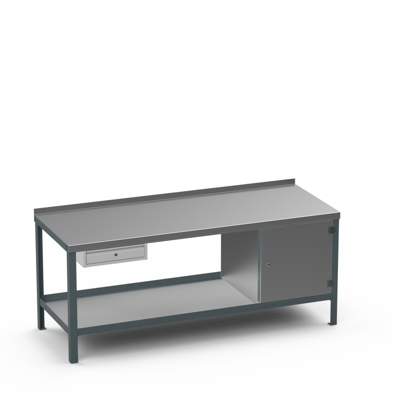 Steel Top Heavy Duty Workbench | Single Drawer & Cupboard Storage