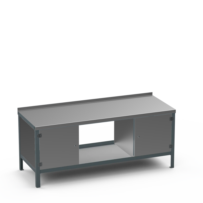 Steel Top Heavy Duty Workbench | Enclosed Cupboard & Enclosed Cupboard Storage