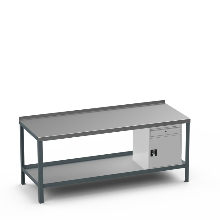 Steel Top Heavy Duty Workbench | Cupboard w/ Drawer Storage
