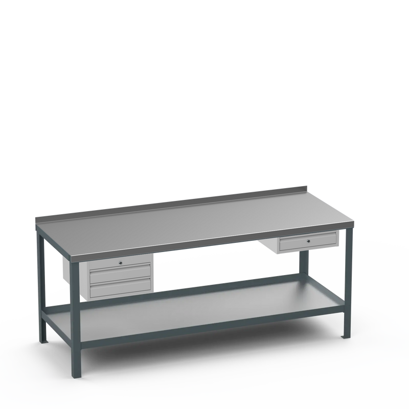 Steel Top Heavy Duty Workbench | 2 Drawer & Single Drawer Storage
