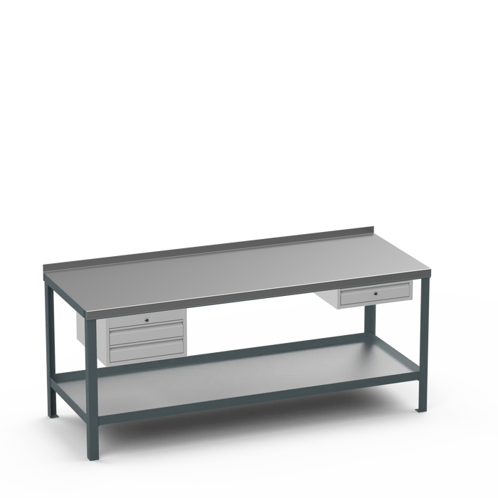 Steel Top Heavy Duty Workbench | 2 Drawer & Single Drawer Storage