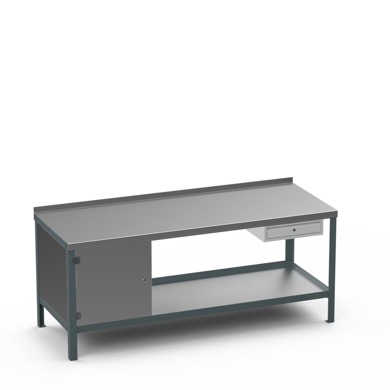 Steel Top Heavy Duty Workbench | Cupboard & Single Drawer Storage Unit