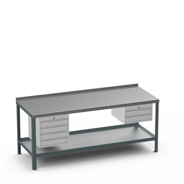 Steel Top Heavy Duty Workbench | 4 Drawer & 2 Drawer Storage