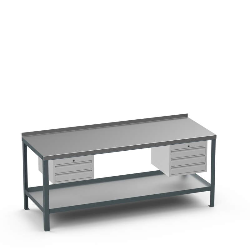 Steel Top Heavy Duty Workbench | 2 Drawer & 3 Drawer Storage