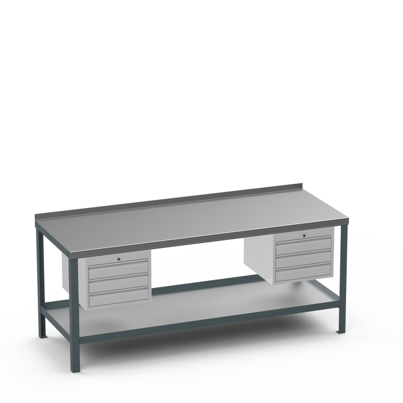 Steel Top Heavy Duty Workbench | 3 Drawer & 3 Drawer Storage