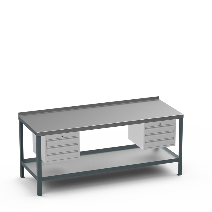 Steel Top Heavy Duty Workbench | 3 Drawer & 3 Drawer Storage