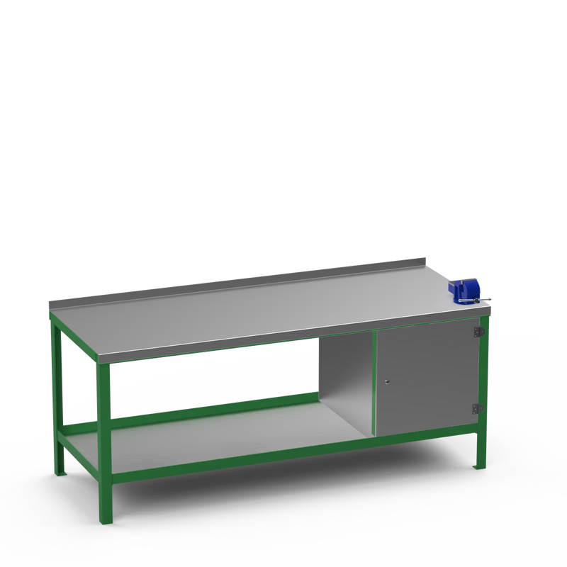 Steel Top Heavy Duty Workbench | Cupboard & 4 Inch Bench Vice