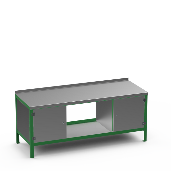 Steel Top Heavy Duty Workbench | Enclosed Cupboard & Enclosed Cupboard Storage