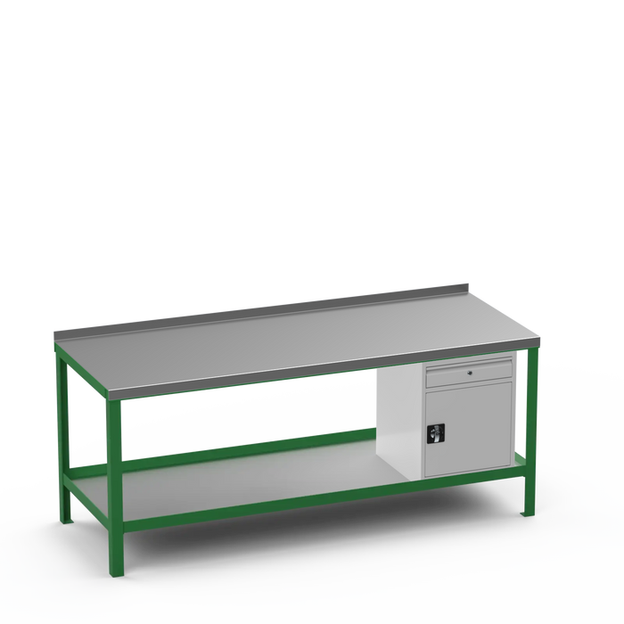 Steel Top Heavy Duty Workbench | Cupboard w/ Drawer Storage