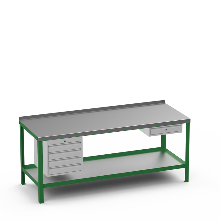 Steel Top Heavy Duty Workbench | 4 Drawer & Single Drawer Storage
