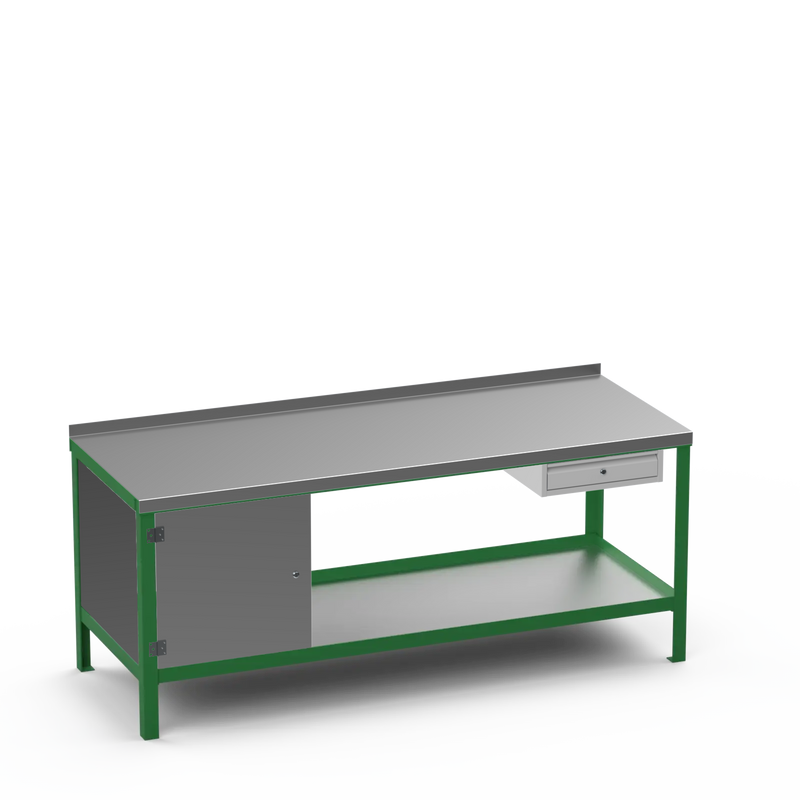 Steel Top Heavy Duty Workbench | Cupboard & Single Drawer Storage Unit