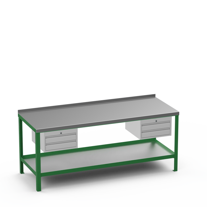 Steel Top Heavy Duty Workbench | 2 Drawer & 2 Drawer Storage