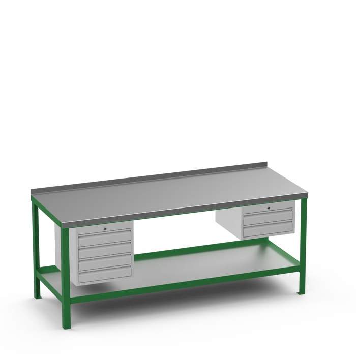 Steel Top Heavy Duty Workbench | 4 Drawer & 2 Drawer Storage