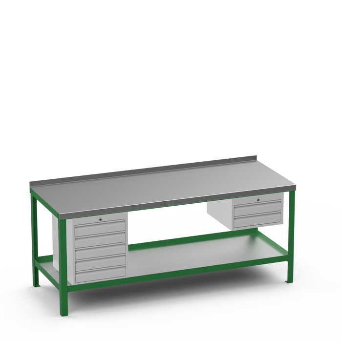 Steel Top Heavy Duty Workbench | 5 Drawer & 2 Drawer Storage