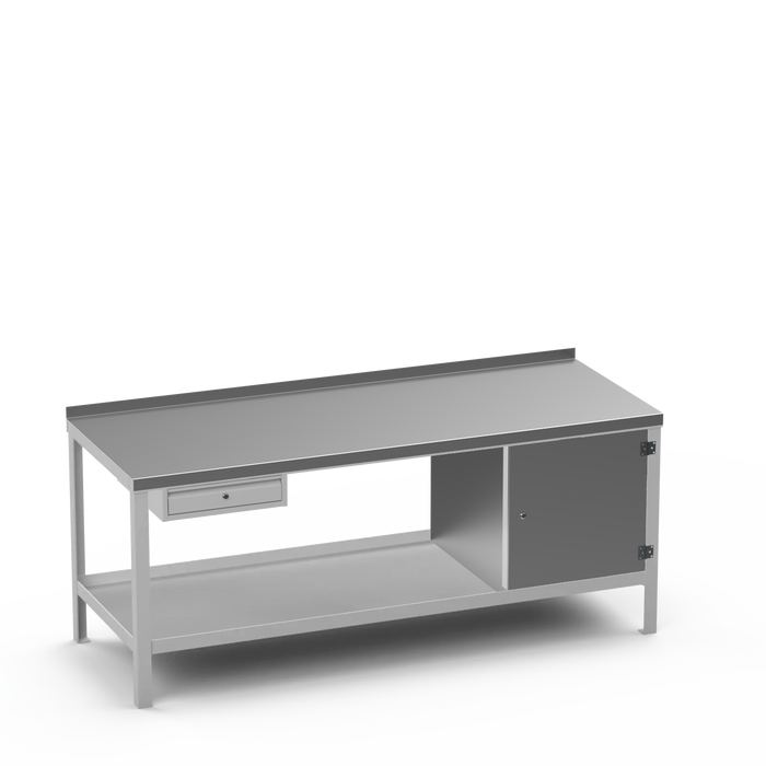 Steel Top Heavy Duty Workbench | Single Drawer & Enclosed Cupboard Storage