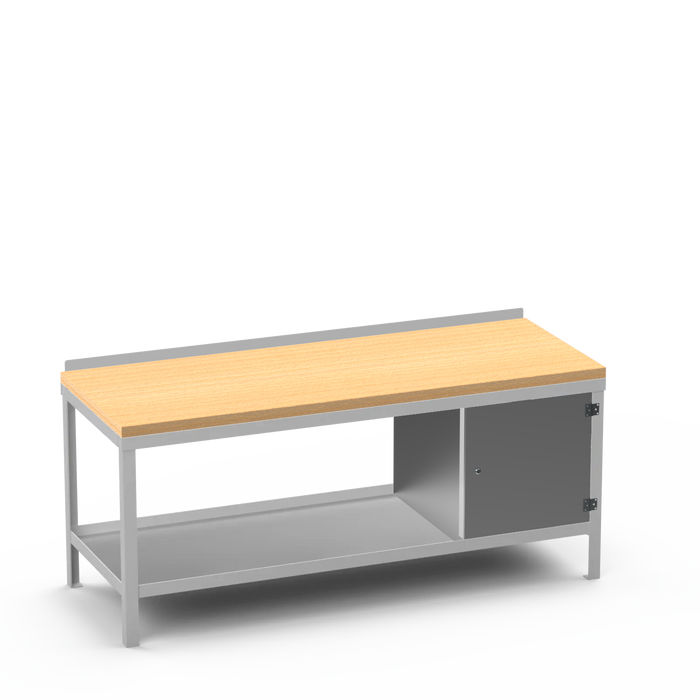 Wood Top Heavy Duty Workbench | Enclosed Cupboard Storage