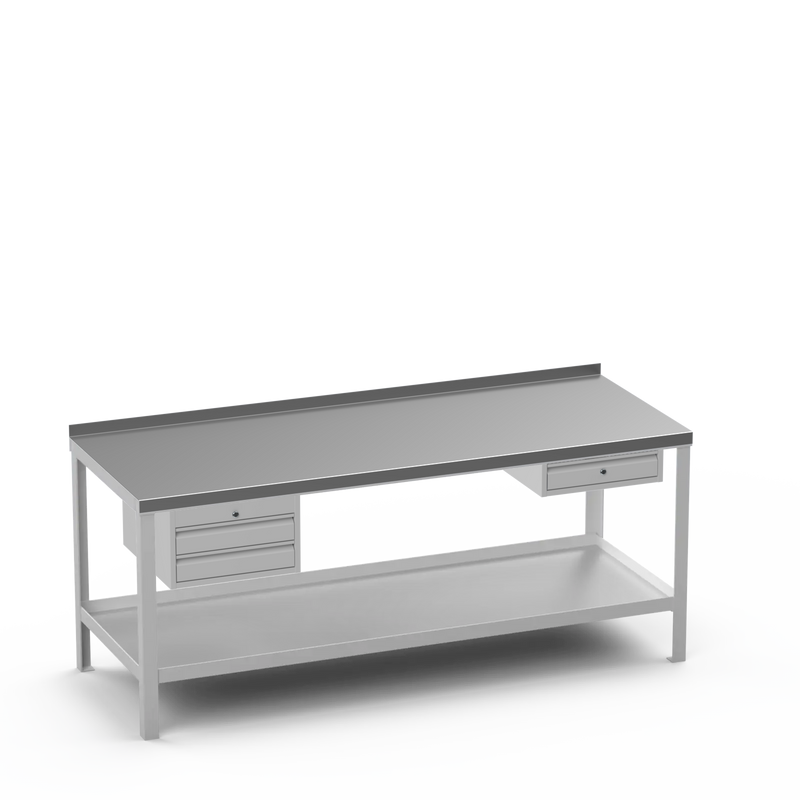 Steel Top Heavy Duty Workbench | 2 Drawer & Single Drawer Storage