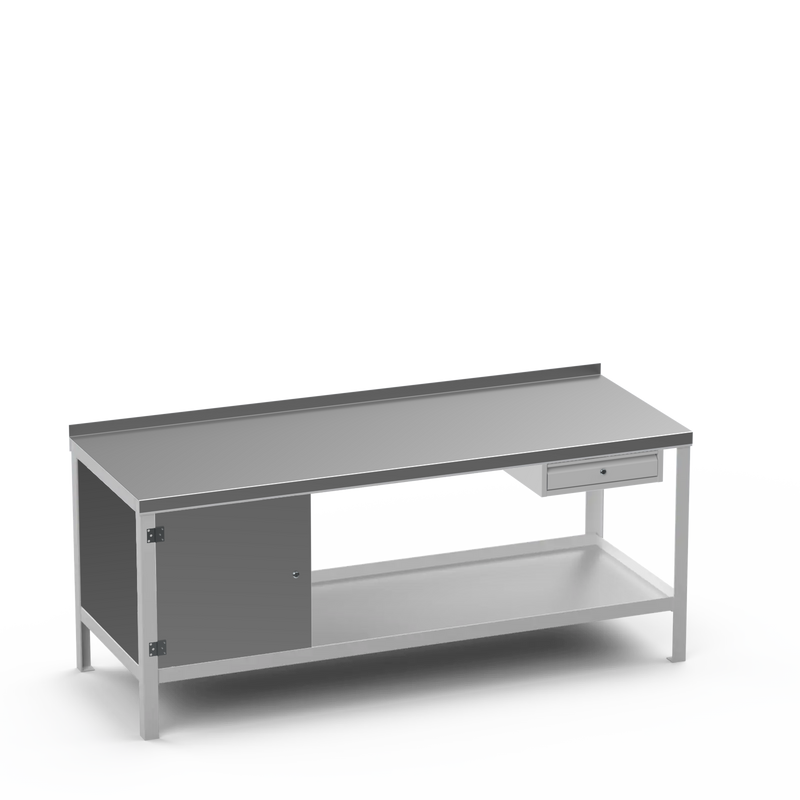 Steel Top Heavy Duty Workbench | Cupboard & Single Drawer Storage Unit