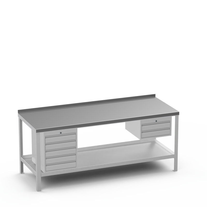 Steel Top Heavy Duty Workbench | 5 Drawer & 2 Drawer Storage