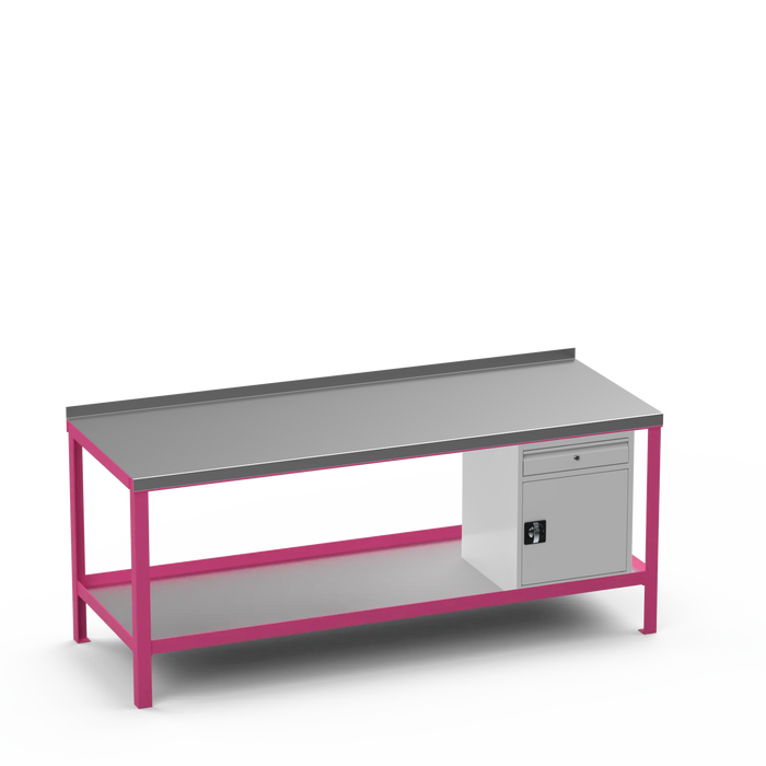Steel Top Heavy Duty Workbench | Cupboard w/ Drawer Storage