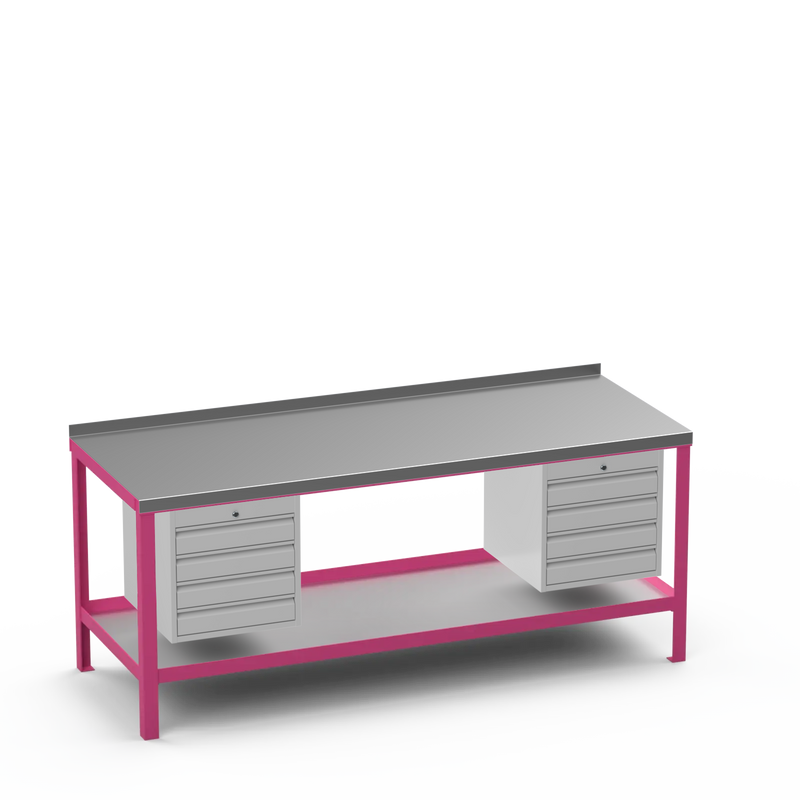 Steel Top Heavy Duty Workbench | 4 Drawer & 4 Drawer Storage