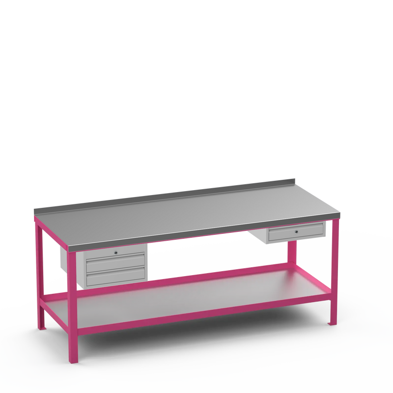 Steel Top Heavy Duty Workbench | 2 Drawer & Single Drawer Storage