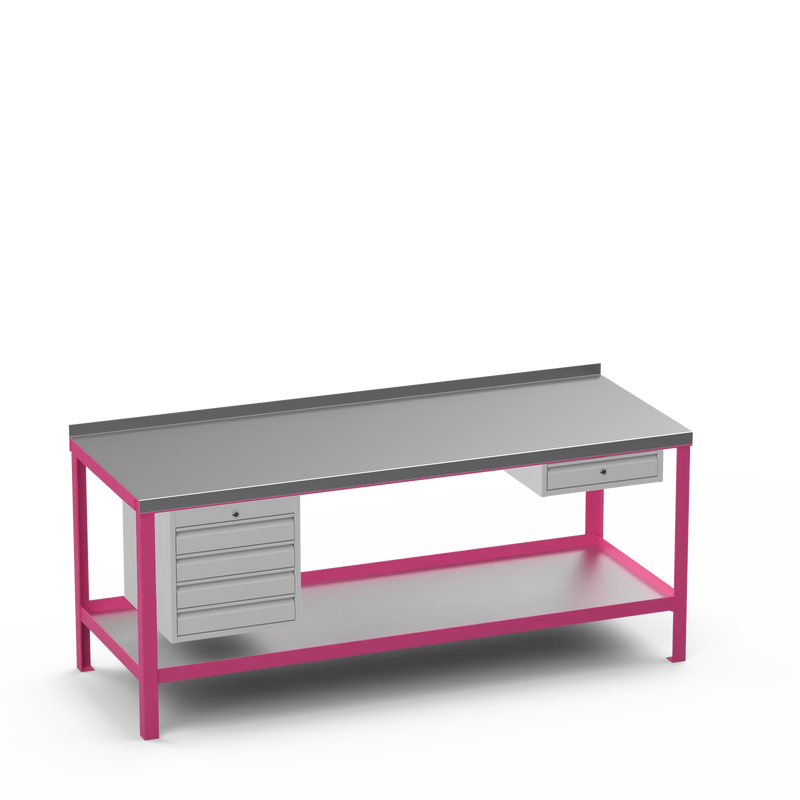 Steel Top Heavy Duty Workbench | 4 Drawer & Single Drawer Storage