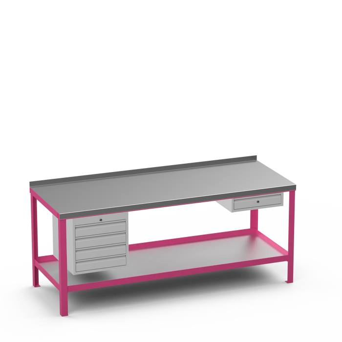 Steel Top Heavy Duty Workbench | 4 Drawer & Single Drawer Storage