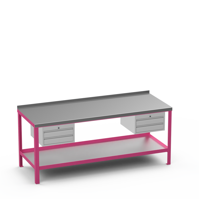 Steel Top Heavy Duty Workbench | 2 Drawer & 2 Drawer Storage