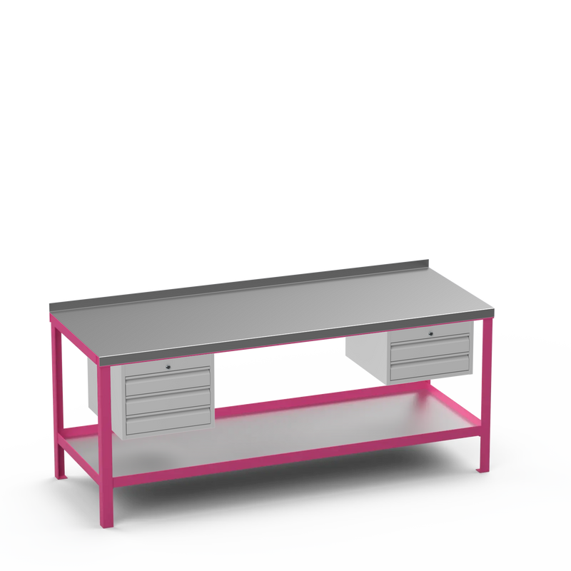 Steel Top Heavy Duty Workbench | 3 Drawer & 2 Drawer Storage