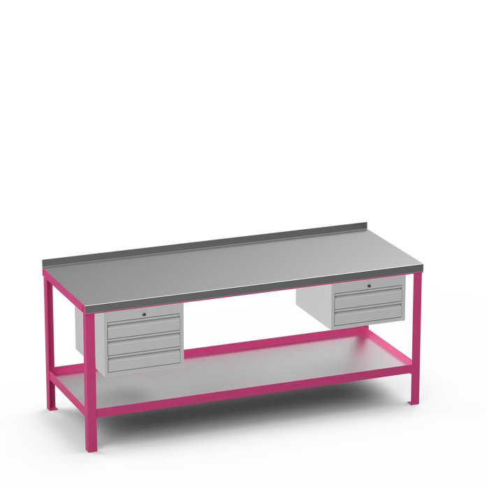 Steel Top Heavy Duty Workbench | 3 Drawer & 2 Drawer Storage